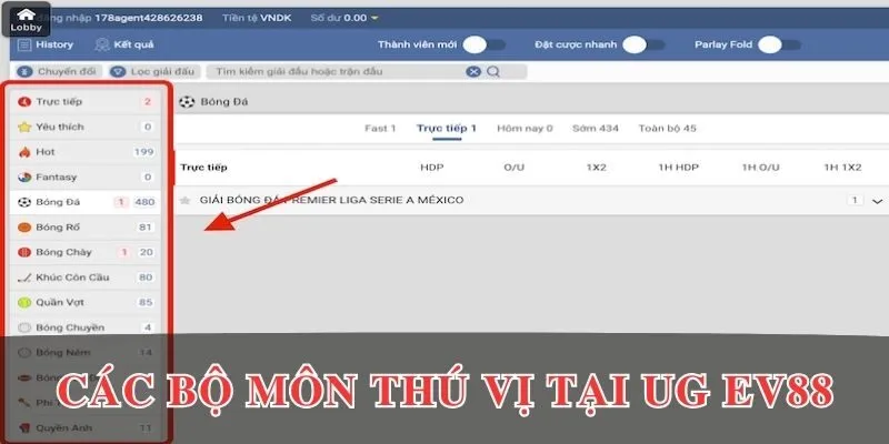 United Gaming EV88 - Game Thể Thao Hàng Đầu Thế Giới 4 Các bộ môn thú vị tại United Gaming EV88